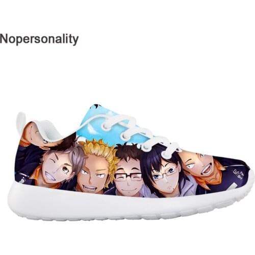 Nopersonality Haikyuu Karasu Anime Children Cartoon Sneakers Comfortable Autumn Light Lace-up Flats for Boys Kids Running Shoes