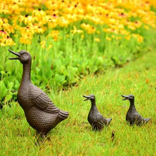 Tuin Decoratie Garden Outdoor Gardens Decoration Ogrod Sculpture Tuinkabouter Poppenhuis Meubels Cast-iron Duckling Resin