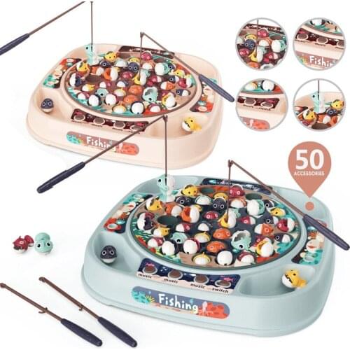 Electric None Magnet Fishing Toy Musical Rotating Fishing Board Outdoor Water Table Game Water Toys For Children Educational