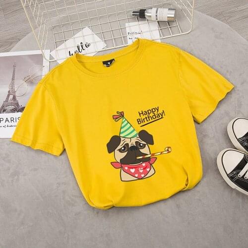 Harajuku Kawaii T Shirt Shar Pei Animal Print Tee Shirt Femme 90s Dog Christmas Gift Summer Funny T-shirt Women Tumblr Clothing