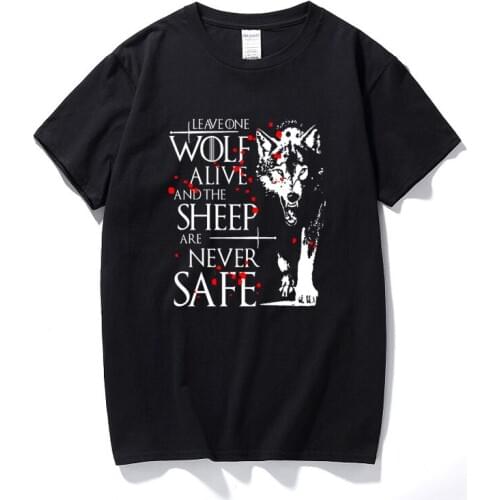 Leave One Wolf Alive Arya Stark Quote T-Shirt Mens & Ladies Unisex Fit Gift Streetwear Fashion Cotton Tee Shirt Homme