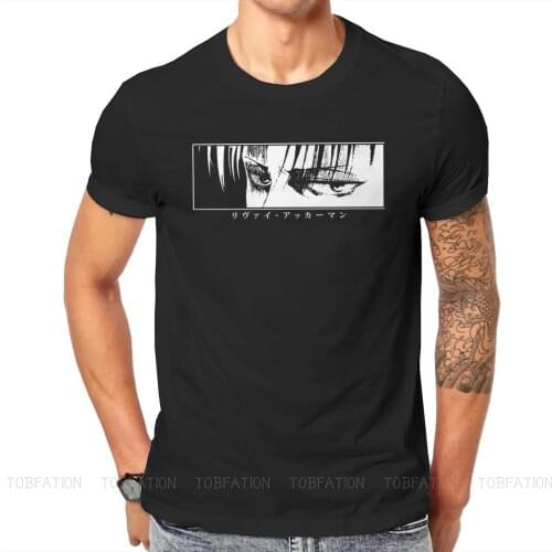 Attack on Titan Levi Stare T Shirt Classic Graphic Summer Large Cotton Mens Clothes Harajuku O-Neck TShirt