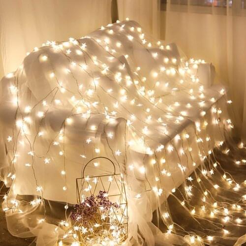 3M 6M 10M Fairy Garland LED Star Ball String Lights Waterproof for Christmas Tree Wedding Home Indoor Decoration Battery Powered