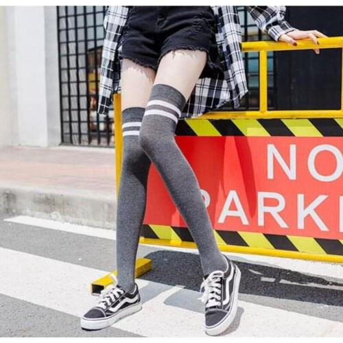 Student SOCKS SEXY socks striped stockings lady stockings warm Thigh High Stockings lady new fashion Striped Knee stockings lady