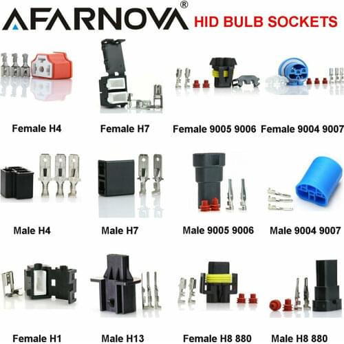 H4 9003 HB2 Ceramic Female Socket Adapter Bulb Holder Male Headlight Connector H1 H7 H8 H11 9005 9006 Lamp Plug HID AMP Terminal
