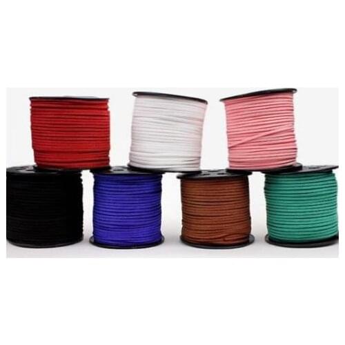 Ert532 new jewelry best 3mm x1 5mm 100 meter black brown Faux Flat Suede velvet Lace Leather Cord Jewelry DIY Rope