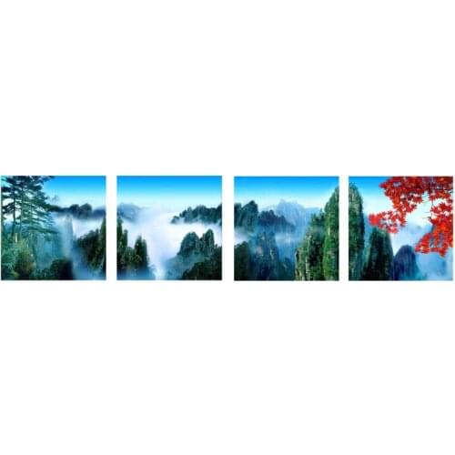 4 Panels mountain top Clouds Landscape Canvas Prints Painting Picture on Canvas Cuadros Home Decor Modern Art for Living Room