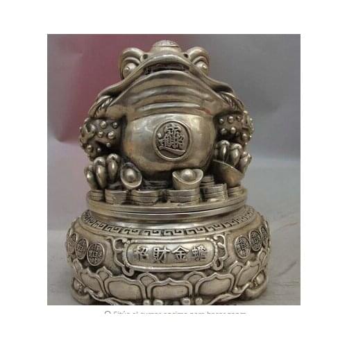 China blanco Copper Silver riqueza Money sapo dorado quemador incienso incensario copper decoration bronze factory Pure Brass