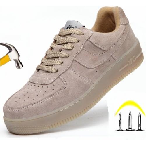 Unisex Classic Brand High and Low 1 Sneakers Steel Toe Cap Work Safety Shoes Men Breathable Non-slip Retro Safety Boots Women