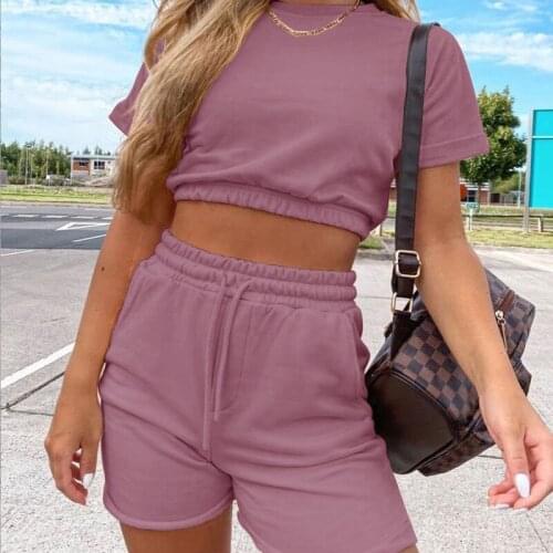 Fashion 2 Pieces Sets Women Elegant Solid Sets Sweatshirts Tops and Shorts Two Piece Sets Ladies Lace Up Sweatshirt Suits G2454