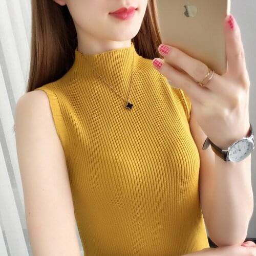 Xia wearing thin half a turtle neck ice silk linen knitted render unlined upper garment to suit a sleeveless blouse