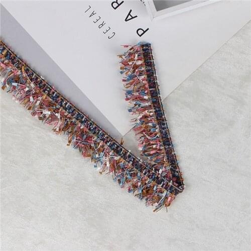 Lucia Crafts 2y/lot Garment Fabric 30mm Tassel Lace Trim Decor Sewing Ribbon For Dress Material X0401