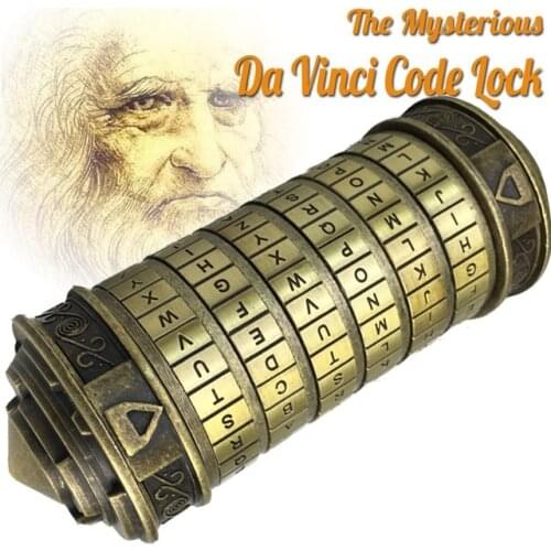 DaVinci Code Lock Metal Bronze Criptex Locks Wedding Gifts ValentineS Day Gift Letter Password Escape Chamber Props Lover Lock