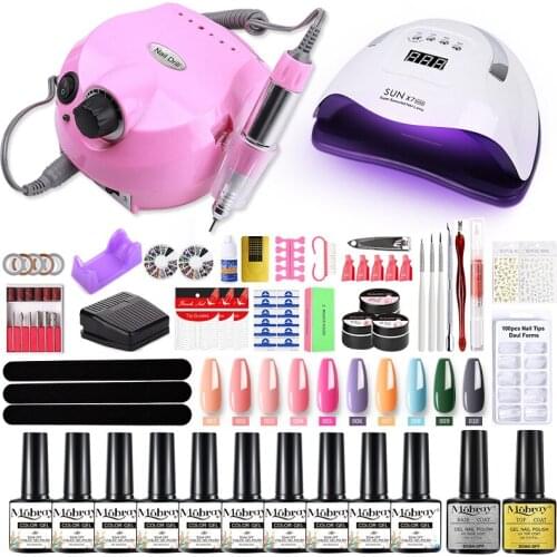Manicure Set Gel Nail Polish Set with UV Nail Lamp and Nail Drill Machine for Gel Nail Set 18/10/6 Colors Nail Polish Kit