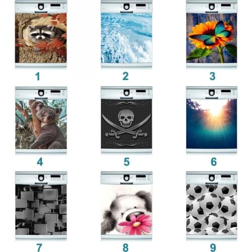 Door Cover Self Adhesive Dishwasher Sticker Door Sticker Football Wallpaper Skull Wall Sticker kitchen accessories welcome home