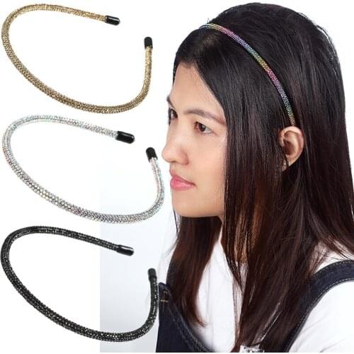 Kajeer Rhinestone Women Elastic Hairbands Fashion Headbands Shiny Crystal Hair Hoop Bands Bezel Girls Hair Accessories Headwear