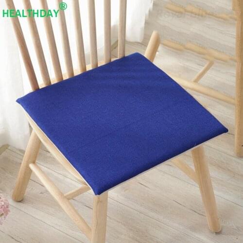 1 Piece 40x40cm Restaurant Office Home Chair Seat Cushion Non-slip Square Solid Color Soft Comfortable Cotton Core Seat Pillow