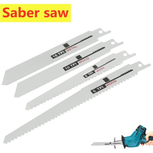 4pcs Saber Saw Reciprocating Saw Blade Jig Saw Blade Hand Saw Saber Saw Blade For Wood Metal Reciprocating Saw Power DIY Tools