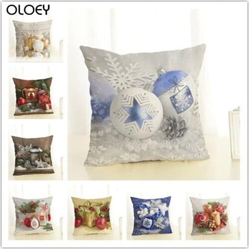 Christmas Gift Polyester Fabric Sofa Cushion Hug Pillowcase Home Hotel Decorative Backrest Pillowcase Festive Warm Unique
