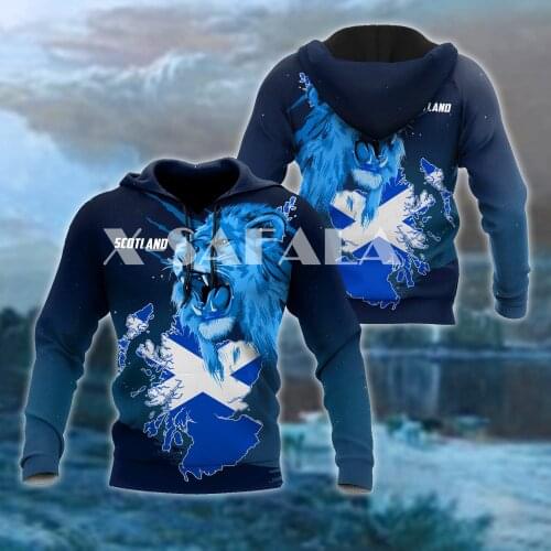 Scotland Lion Animal 3D Full Print Size Hoodie Man Women Harajuku Outwear Zipper Pullover Sweatshirt Unisex-3