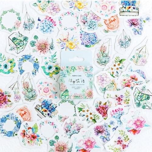 Journamm 24 patterns Cute Children Deco Sticker Lovely Cartoon Animals Plants Flowers Japanese Kawaii Scrapbooking Deco Stickers