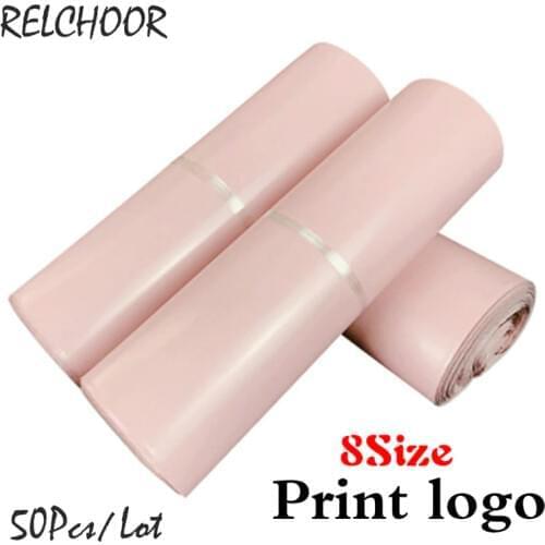 50Pcs Light Pink Opaque Courier Mailing Packing Bags Thicken 12 Wires Storage Bag Waterproof Bags PE Material Envelope Postal