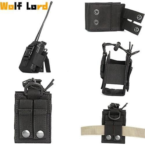 Outdoor Walkie Pouch Bag Nylon Tactical Military Talkie Holder Molle Bags Pocket Camping Hunting Sport Radio Magazine Camo Pouch