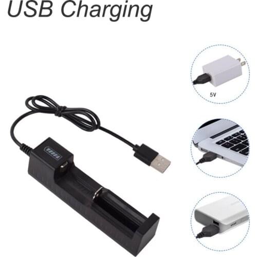 Universal 1 slot Battery USB Charger adapter LED Smart Chargering for Rechargeable Batteries Li-ion 18650 26650 14500