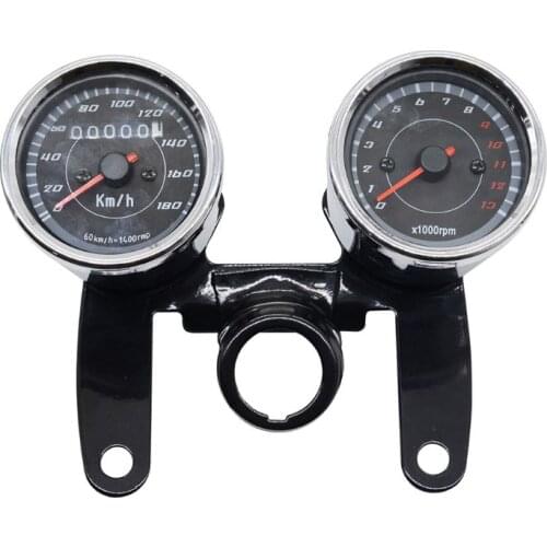 Universal Motorle 12V Dual Odometer Speedometer Tachometer Combination Gauge LED Balight Modification Kit