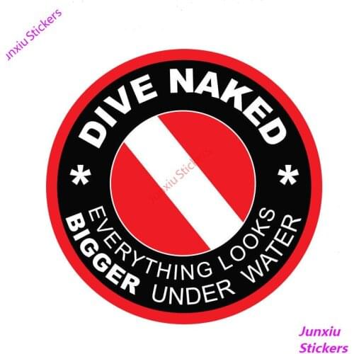 Funny Car Sticker and Decals DIVE NAKED Fashion for Rear Windshield Window Trunk Bumper Scratch-Proof Auto Accessories KK14*14cm
