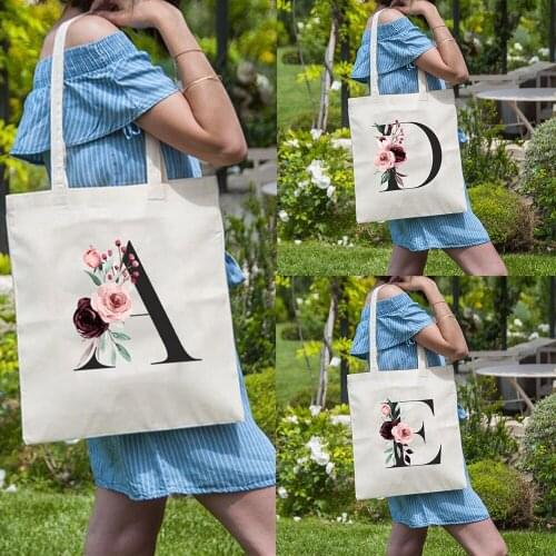 Flowers Funny Cute Handbags Women Bag Harajuku Fashion Shoulder Bag Eco Foldable Shopping Pouch Casual Travel Canvas Storage Bag