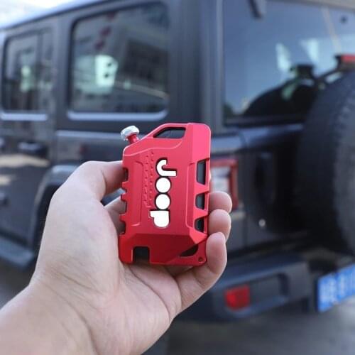NHAUTP 1Pcs Aluminium Alloy Car Door Keys Protection Shell For Jeep Wrangler JL 2018 2019 Key Case Auto Accessories