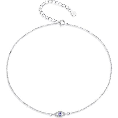 ZEMIOR 925 Sterling Silver Evil Eye Charm Bracelet For Women Shiny Cubic Zirconia Bracelet Fine Jewelry Valentines Day Gift