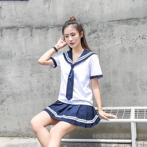 Female school uniforms set 2019 new style fashion beauty Japanese girl cosplay student uniforms sailor suit two suits