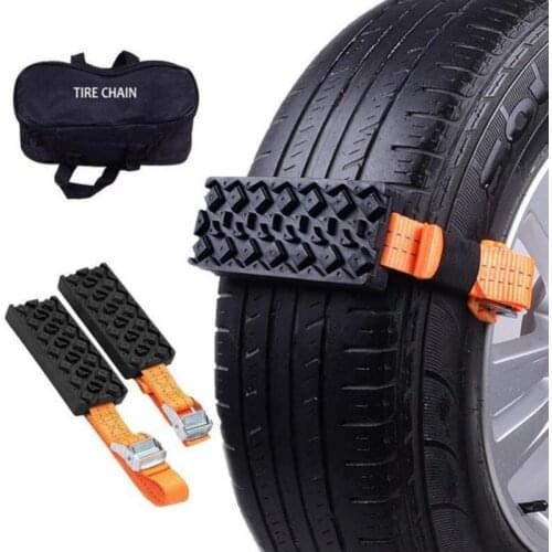 1/2/PCS Durable PU Anti-Skid Car Tire Traction Blocks With Bag Emergency Snow Mud Sand Tire Chain Straps For Snow Mud Ice