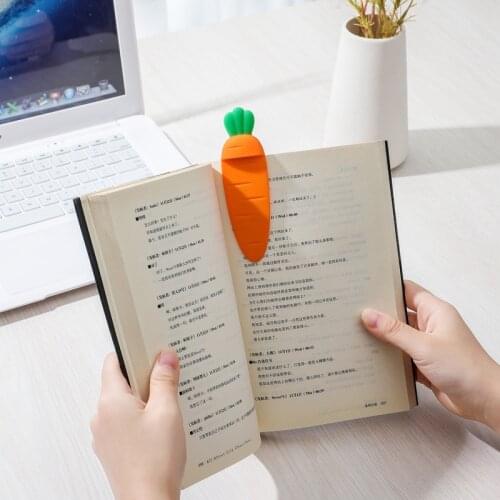 1 PCS Cute Kawaii Carrot Bookmark Cartoon 3D Stereo Book Marks for Kids DIY Decoration Gift School Supplies Office Stationery