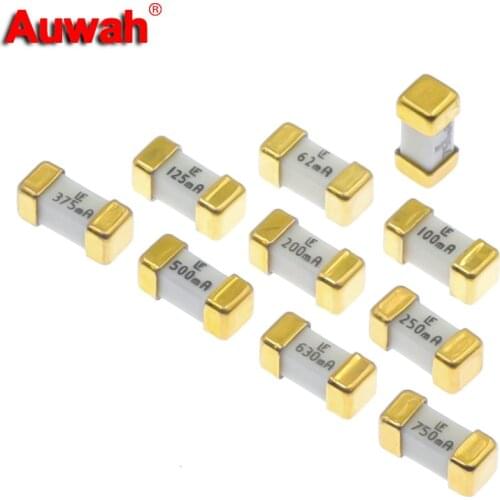 10pcs 1808 125V SMD Fast blow Fuse 62mA 100mA 125mA 200mA 250mA 375mA 500mA 0.5A 630mA 750mA 2410 Ultra-rapid Fuses New original