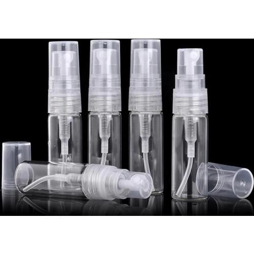 2ML Clear Mini Glass Spray Perfume Bottle Empty Small Sample Perfume Atomizer Container LX1339