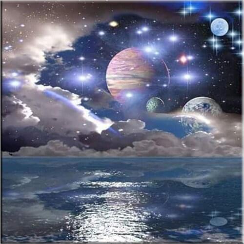 Full Square Round Drill 5D DIY Diamond Painting space planet 3D Embroidery Cross Stitch Mosaic Home Decor