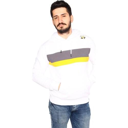 White Hooded With Kangaroo Pocket 100% Cotton