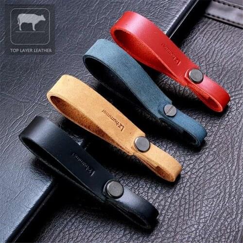 UYNM Genuine Leather Car keychain Simple mens and womens key chain Diy Suitable for all cars