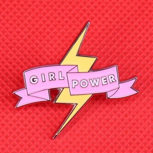 Lightning brooch feminist pin girl power badge banner cute pins jewelry gifts for women shirts jacket accessoires