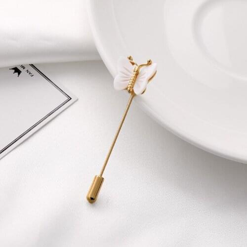 Gold Color Brooch Shell Butterfly Pins Women Commercial Style Cute Animal Women Fshion Jewelry