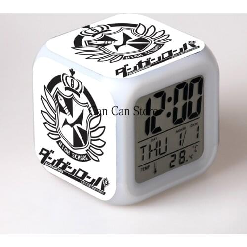 Dangan Ronpa Mono Kuma Monokuma LED Color Change Table Digital Alarm Clocks Anime seven Glowing Digital Alarm Clock