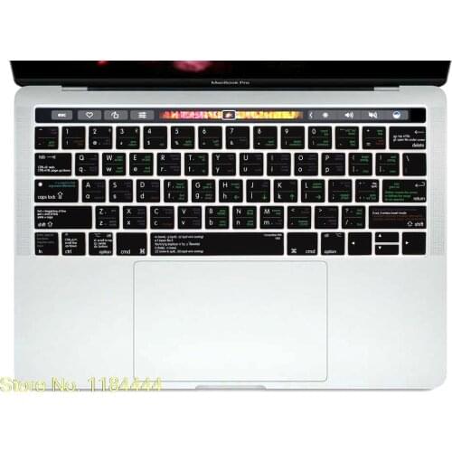 VIM VI Shortcut Keyboard Cover Skin Protector For Macbook Pro 13 retina with Touch bar A1706 Pro 15 A1707 2016
