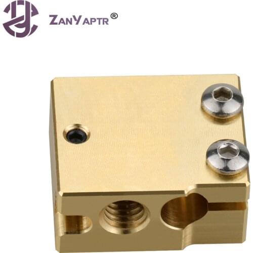 1Pc 3D Printer Parts Volcano Heater Brass Block for E3D Volcano Hotend Thermistor Sensor PT100 24x20x12mm