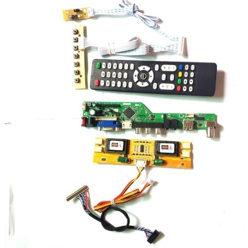 For HSD190MEN3-A00/C00 VGA HDMI-Compatible AV USB RF LCD T.V53 controller board 4CCFL 30Pin LVDS Remote+Inverter+keyboard