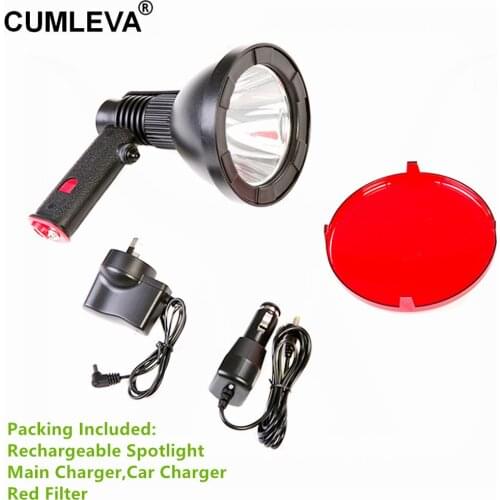 USA 10W LED Hunting Searching Handheld spotlight 110mm Portable Flashlight LED Chargeable Torches with 4.2V 3AH Lithium battery