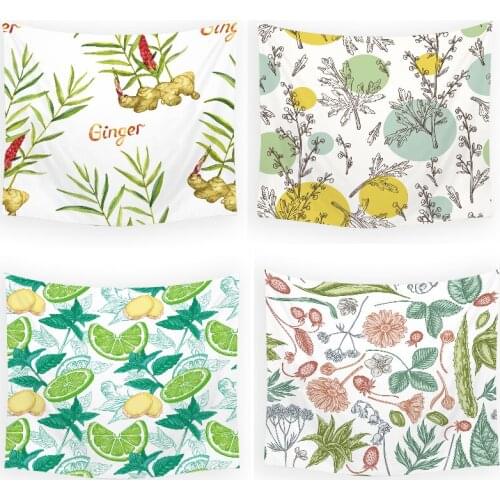 Ginger flower leaves anime tapestry mandala tapestry tapestry wall hanging tapestry psychedelic boho decoration room decor home