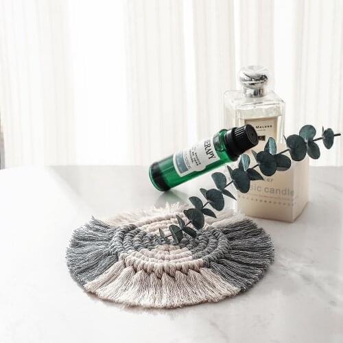Hot Sale Nordic Style Insulated Woven Drinks Coffee Mug Coasters Absorbent Hot Pads Macrame Cup Coasters